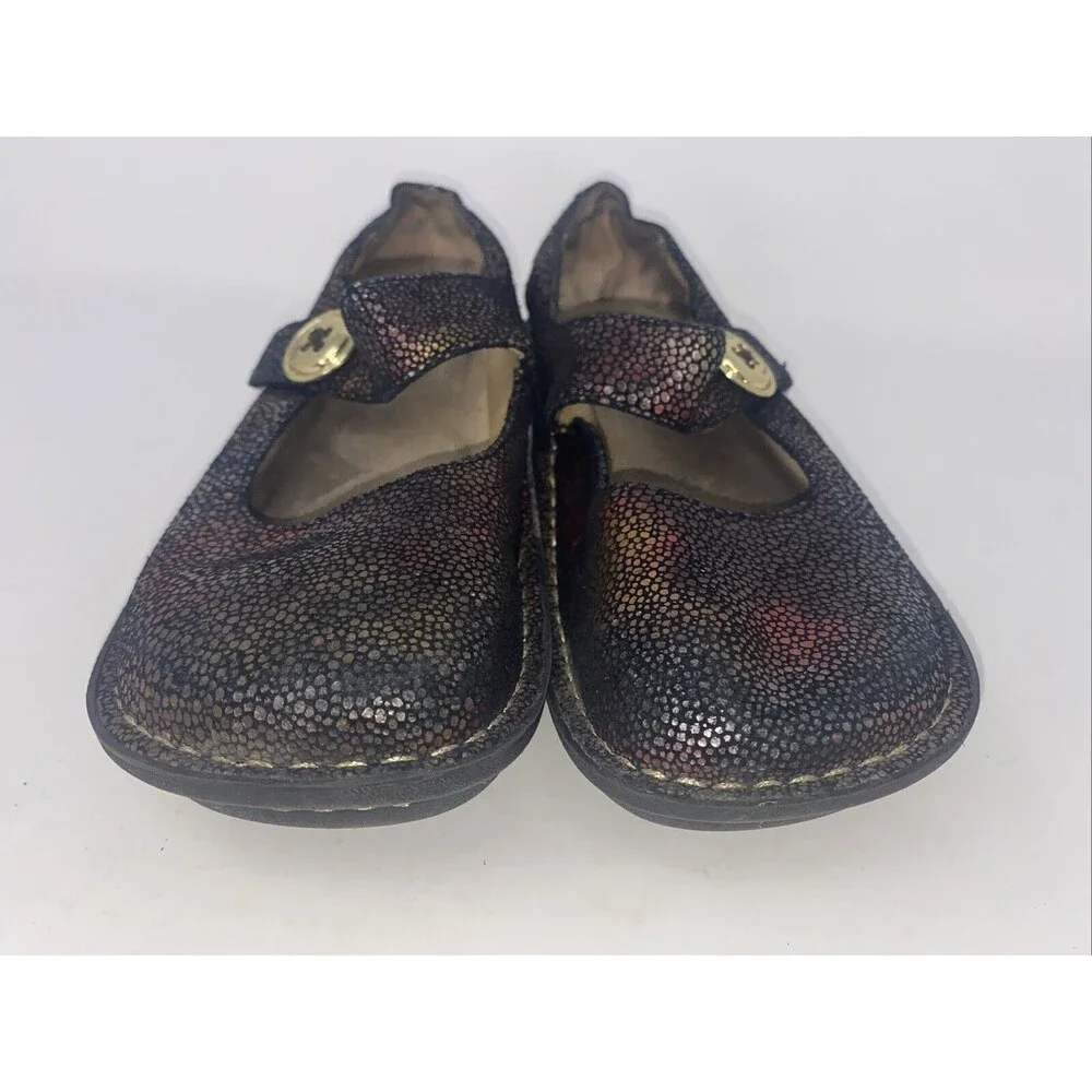 ALEGRIA PAL-232 Womens Sz 36 Reflect Leather Maryjane Slip Resistant‎ Clog 6 6.5